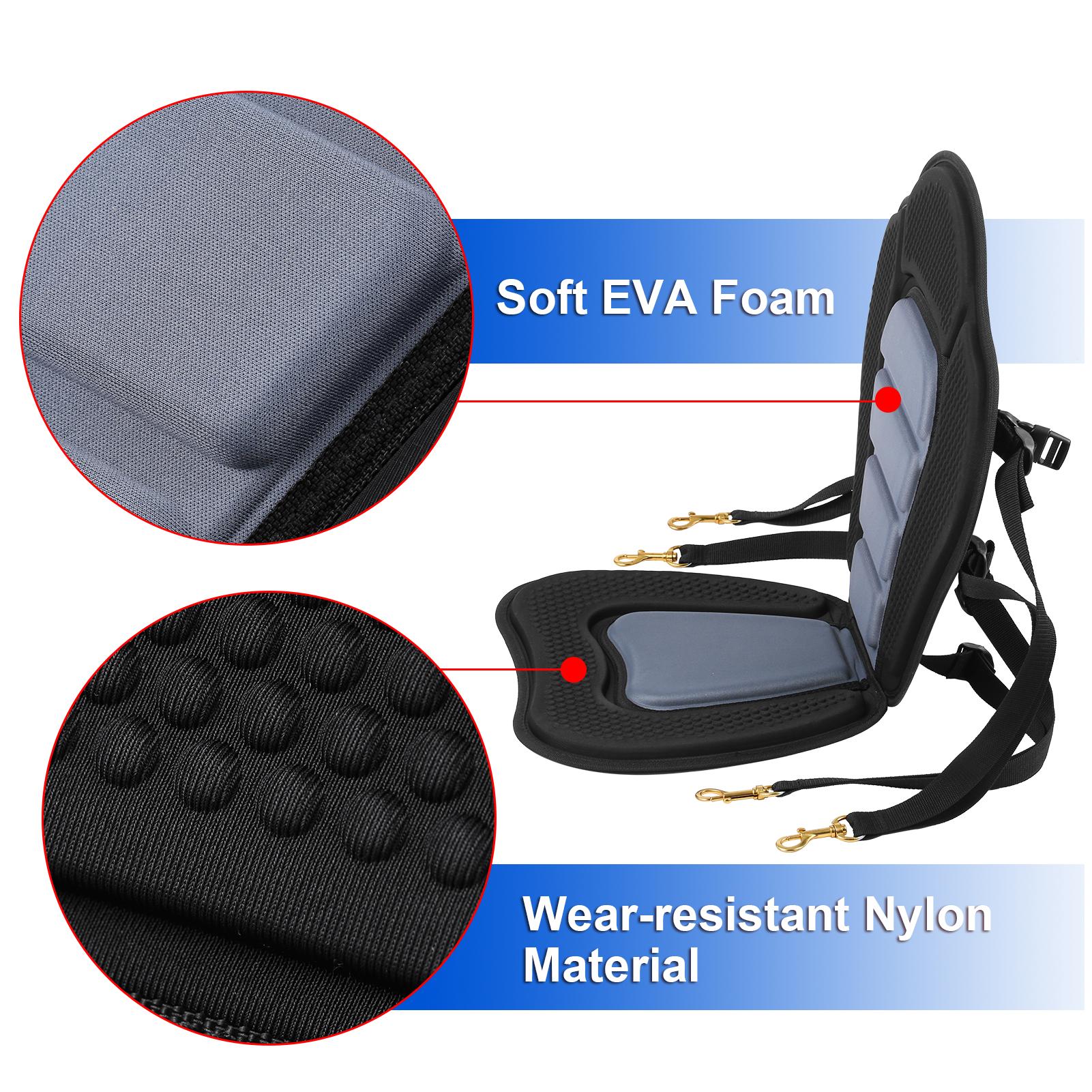 

Мягкая подушка сиденья каяка со спинкой и регулируемыми ремнями для катания на лодках, каноэ, каякинга, рыбалки