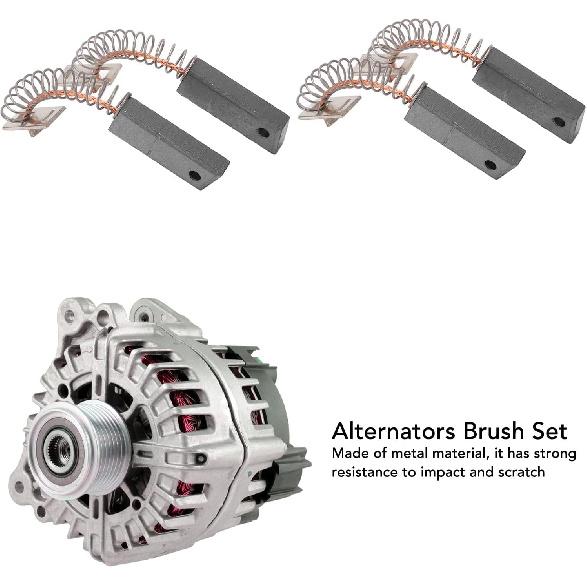 Acouto Replaceable Carbon Motor Brushes 4PCS Alternators Brush Set A647X50870 Metal Alternators Brush Set Replacement for IR IF