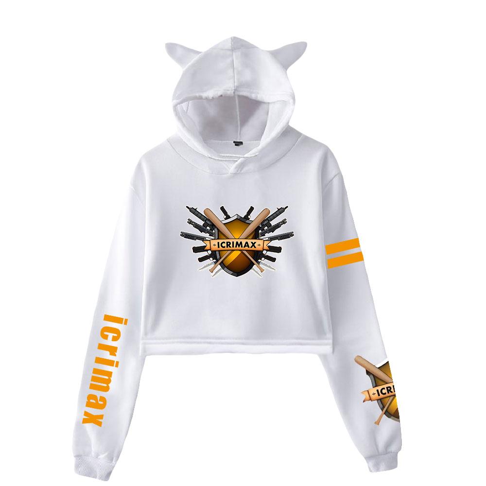 Streetwear Women Sexy Icrimax Print Cropped Sweatshirts Oversize Loose Harajuku Pullovers Spring Korean Casual Tops