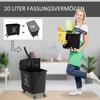 20L Kompakter Wischmopp-Eimer auf Rädern, mit Wasser-Trennplatte - Schwarz