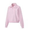 Li Ning Fitness Series Solid Color Comfortable Breathable Versatile Polo Sweatshirt Women Sweatshirt Lotus-Pink-Purple AWDU364-8