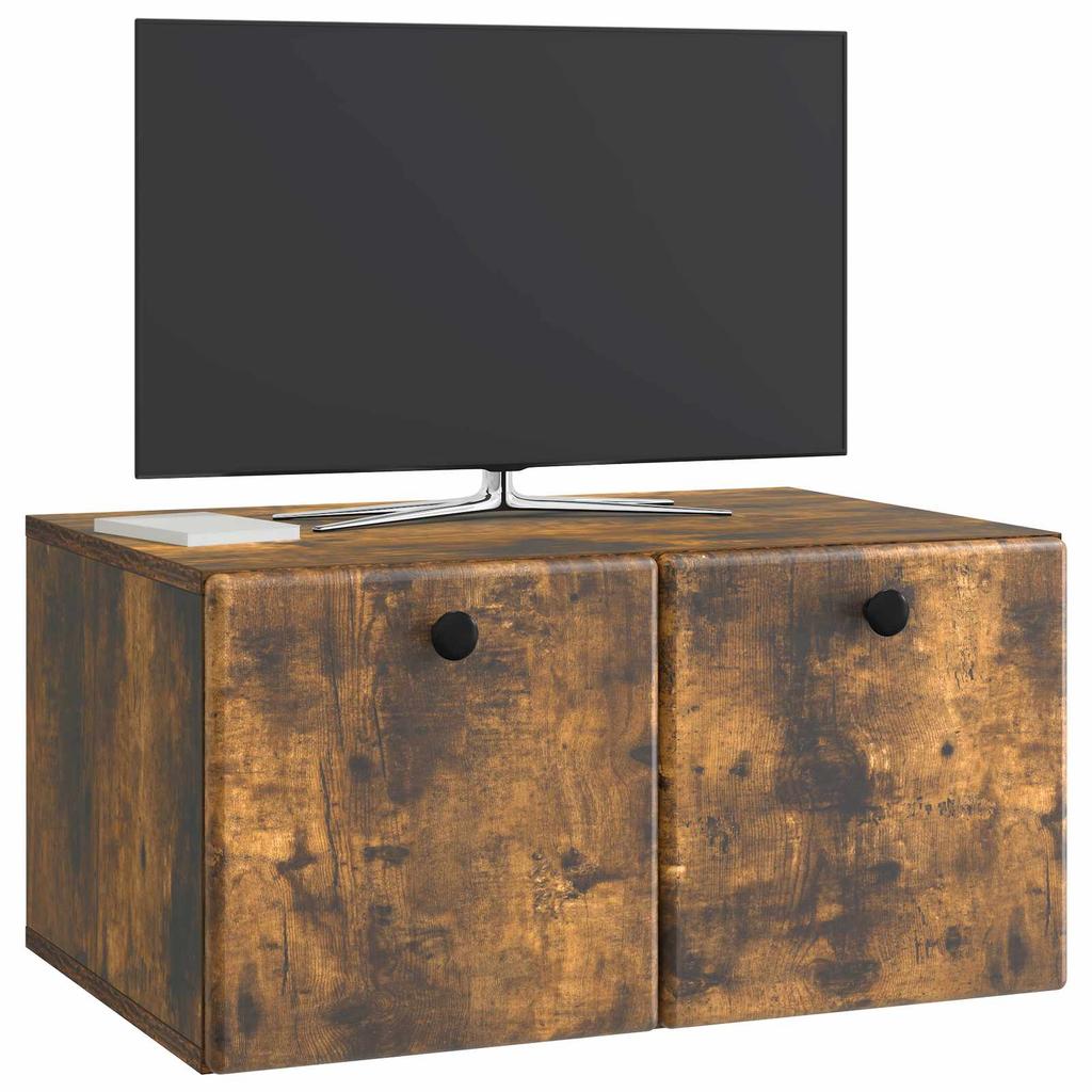Wall Mounted TV Cabinet 59.5 x 41 x 30 cm Smoked Oak