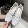 Mărime35-40 Adidași cu Platformă Joasă Pantofi Femei Adidași de Mers din Piele PU Pantofi Loafers Albi cu Talpă Plată Tip Slip On Vulcanizați Pantofi Casual