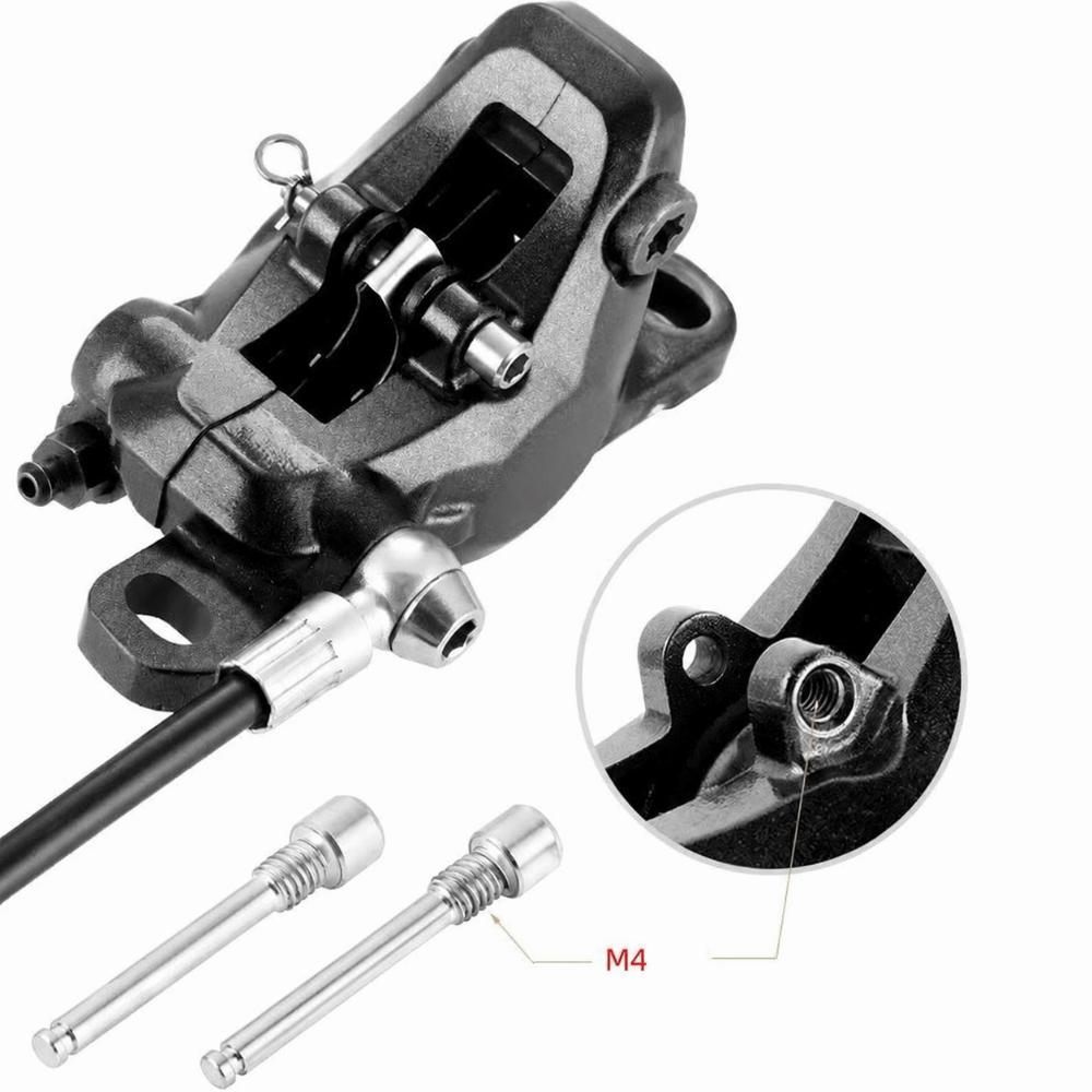 2 Sets M4 Threaded Disc Brake Caliper Bolts 31mm Length Caliper Screws  for Road Bicycle серебряный