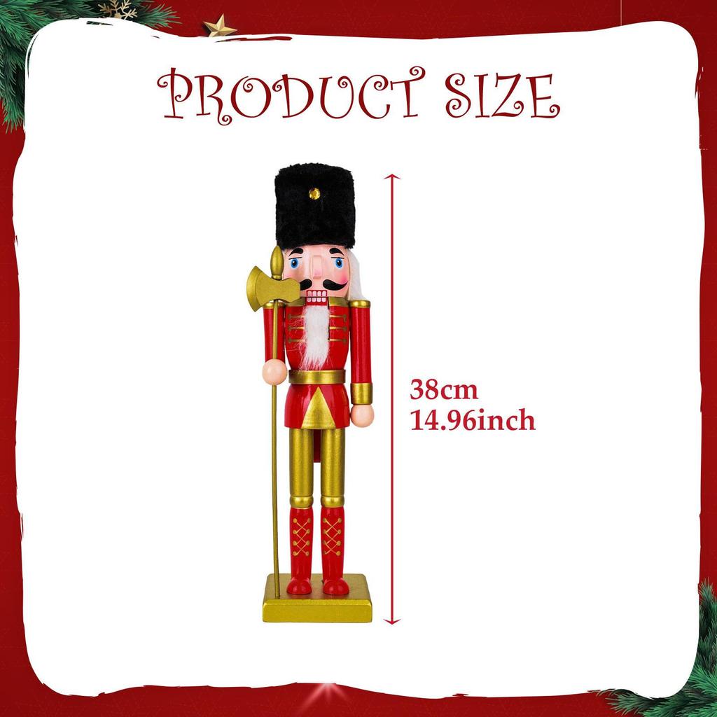 Christmas Nutcracker Figurine Decor Arts Crafts Decorative Statue Tabletop Ornament for