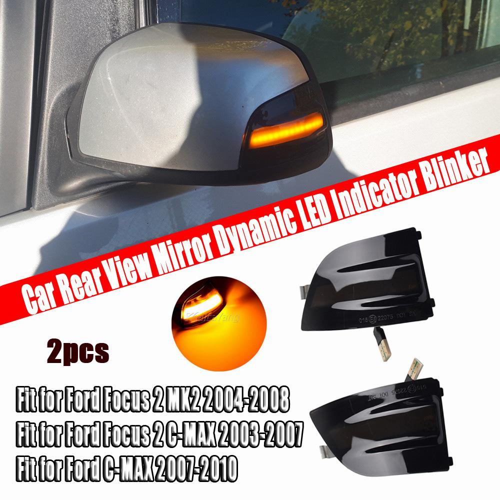 Dynamic Turn Signal Blinker Sequential Side Mirror Flasher for Ford Focus 2 MK2 C-MAX 2003 -2010