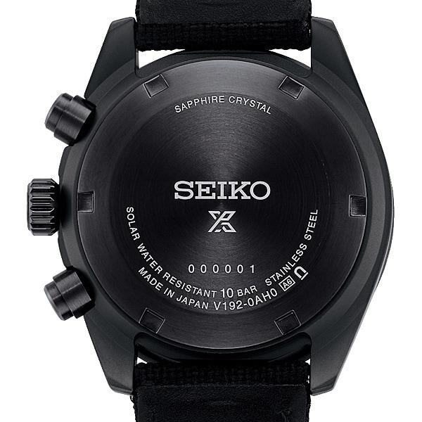Seiko SBDL105 (PROSPEX SPEEDTIMER The Black Series Solar Chronograph Pánské hodinky s nylonovým řemínkem) Kulaté hodinky