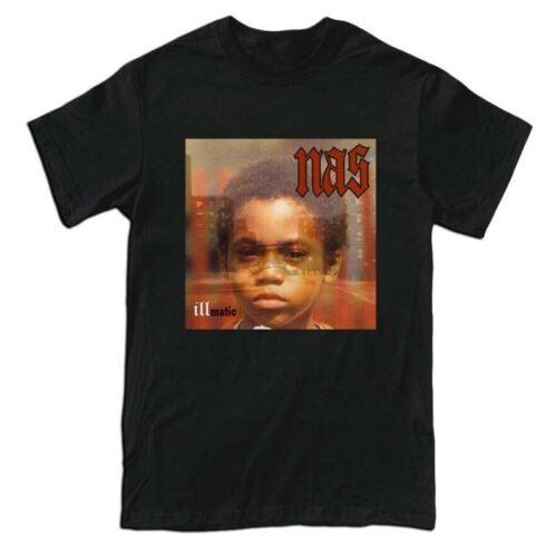 New Nas ill Nas illmatic Logo Men s T-shirt Tee Black White XL