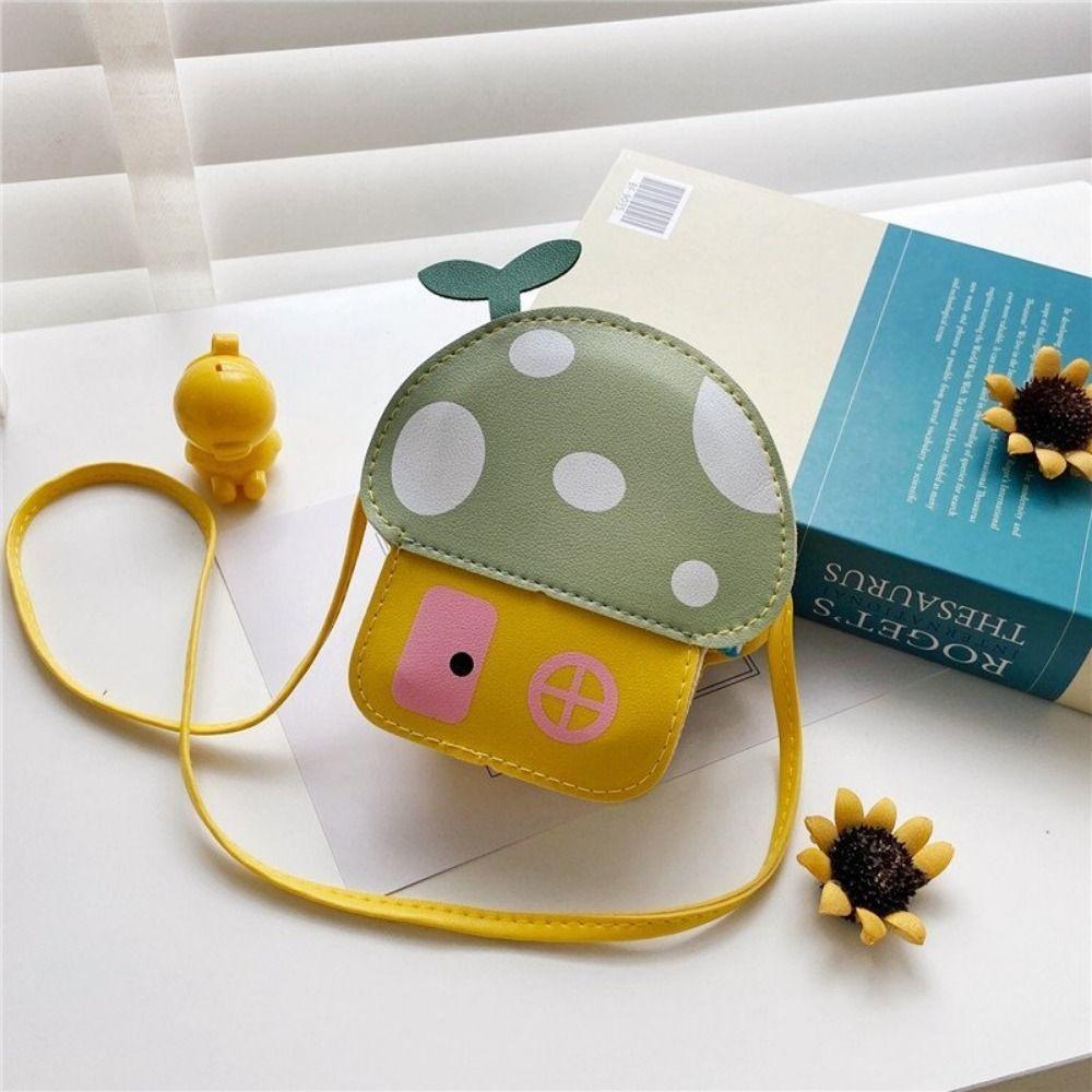 Protective Mushroom Phone Bag Case Cover Coin Shoulder Bag Kids Messenger Bag  Cycling