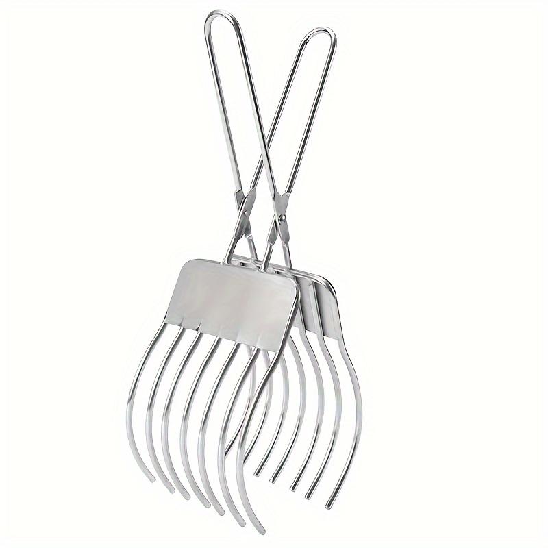 A Stainless Steel Beef Slicing Tongs For Cutting Meat And Bread Slices, Onion And Tomato Clip, Used For Cutting Vegetables And Fruits In The Kitchen.