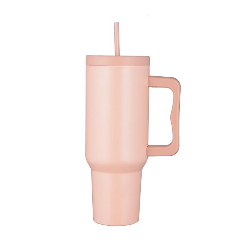 40 Oz Tumbler With Handle Straw Sealed And Leak-Proof Large Capacity Stainless Steel Coffee Cups Bottles Water Thermal Bottle
