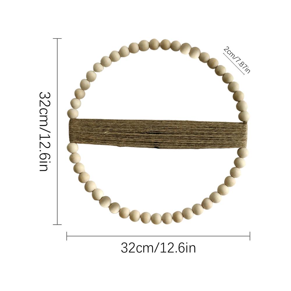 

Дверной венок из деревянных бусин Декор в стиле Бохо и Фермерский Шикарное украшение 12,6 X 12,6 Дюйма Декоративный венок для дома Настенное украшение для входной двери