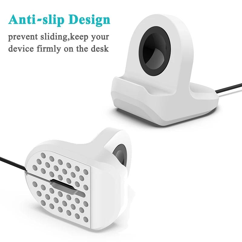 USB Charger Cable For Samsung Galaxy Watch 3 4 Classic Active 2 Universal Smartwatch Charging Holder Dock Bracket Non-slip Base