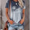 Women's T-shirt with round neck and short sleeves