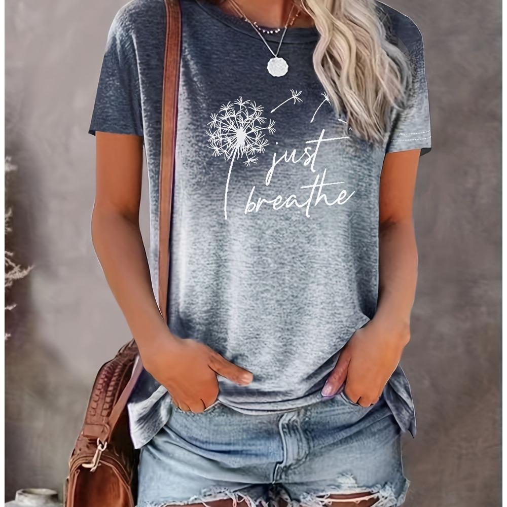 Women's T-shirt with round neck and short sleeves