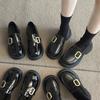 Platform loafers women's 2025 new spring and summer one-pedal flat-soled single shoes, college style explosion, British style small leather shoes