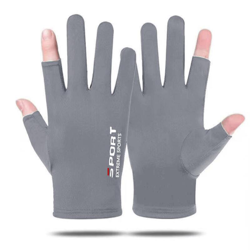 Ice Silk Halffinger Cycling Gloves For Men And Women Outdoor Sports Fitness Driving Fishing Highelastic Comfortable