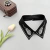 Beading Fake Collar Women Elegant Diamond Detachable Collars for Women False Shawl Shoulder Wrap Lapel False Collars Woman Tie