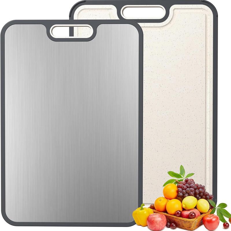 Bang Da Fu Wheat Fiber & Stainless Steel Double-Sided Cutting Board