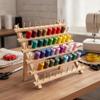 Beech Wood Thread Spool Rack Compact Holder Stand Portable for Craft Rooms
