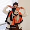 New Fashion Imitation Cashmere Women Vintage Double Sided Geometric Print Scarf Winter Warm Shawl Long Wrap Female Thick Blanket