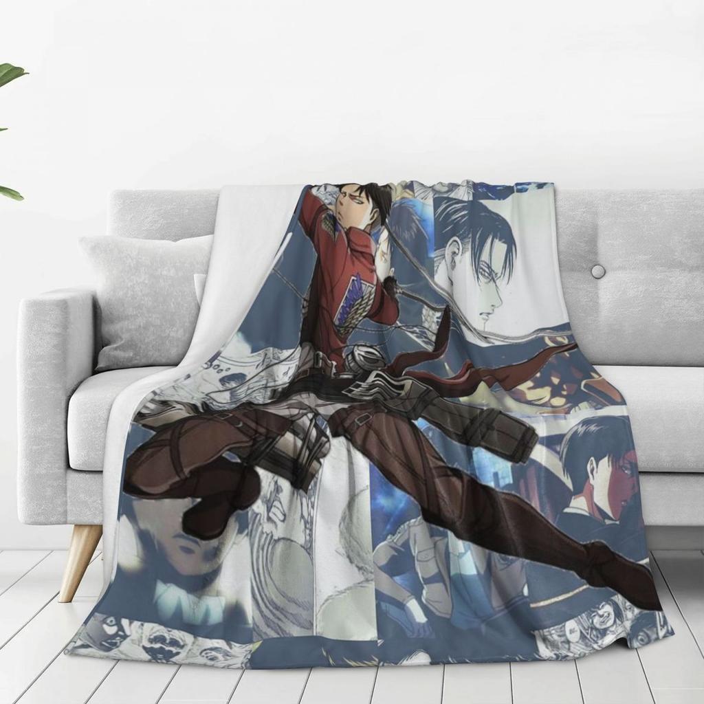 Levi Ackerman Blankets Soft Warm Flannel Throw Blanket Bedding for Bed Living Room Picnic Travel Home Couch