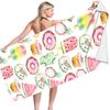 Fruit Print Plants No Sand Free Quick Dry Beach Towel Surf Poncho Bath Summer Swimming Fitness Yoga Mat Travel Camping Women
