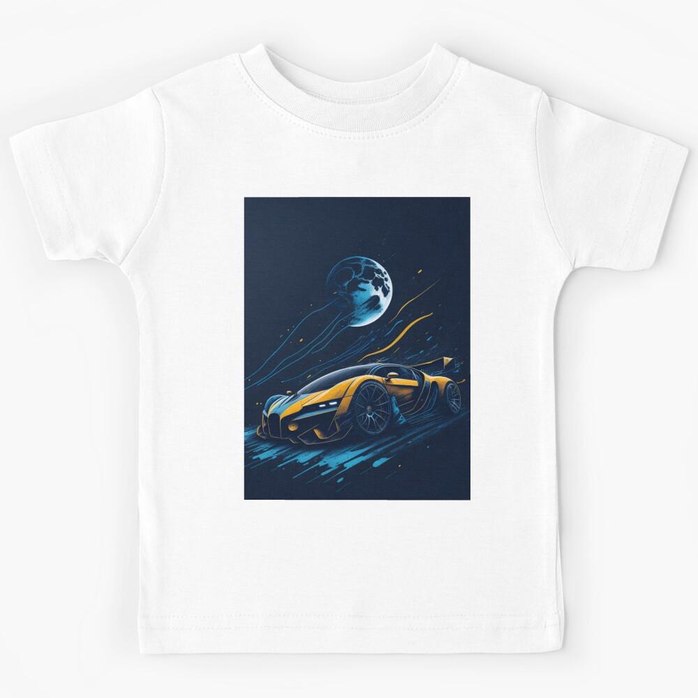 Drifting on the Moon - Super Car - Space - Digital Art Design Kids T-Shirt 100