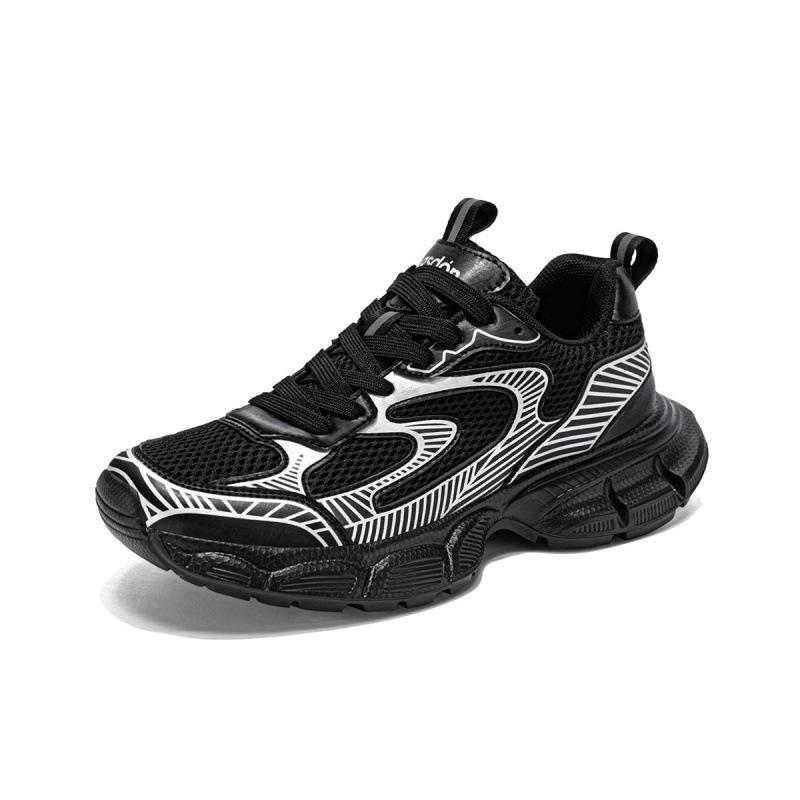 Men's shoes summer 2025 new big head wide feet mesh running sneakers teen senior breathable dad shoes