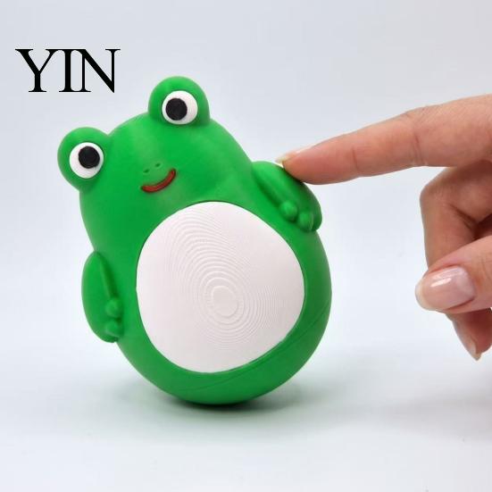Safe Rounded Edge Playthings 3D Printed Mini Frog Tumbler Toy, Roly-Poly Wobbling Cartoon Miniature Figures, Early Education Enlightenment Tools