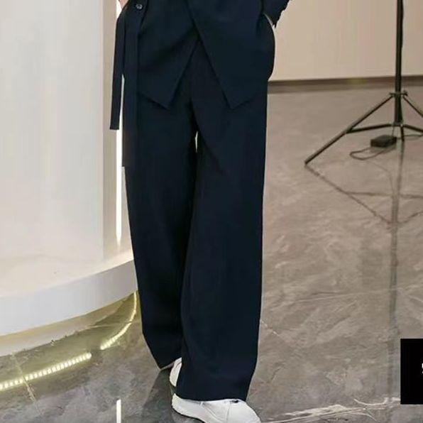 Στυλ Κουνιάδας 2024: Σετ Δύο Τεμαχίων Παντελόνι Φαρδύ Πόδι Χαλαρής Γραμμής Μεγάλο Μέγεθος για Γυναίκες - Άνοιξη & Φθινόπωρο