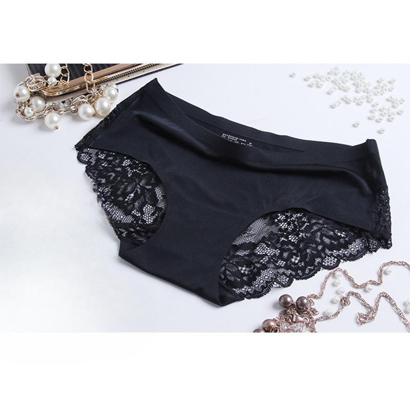 Underwear Women's Waist Knickers Seamless Lace Pure Cotton Lingerie Crotch Skin Friendly Sexy Breathable Ultra-thin Panties