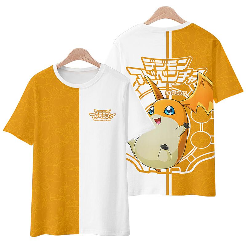 Anime Digimon Adventure 3D-Druck T-Shirts Sommer Herren Damen Lässig Mode Übergroß Kurzarm T-Shirt Männlich Tees Tops Kleidung