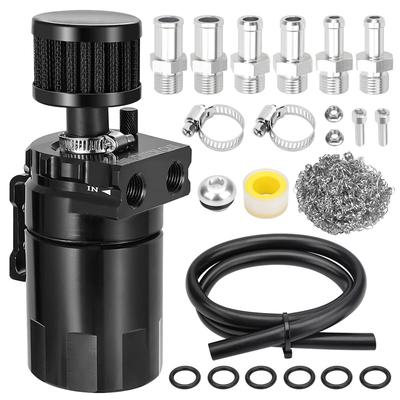 Universal Aluminum Baffled Oil Catch Can,Oil Separator Catch Can With Breather Filter 300Ml -Suitable For Cars And Trucks
