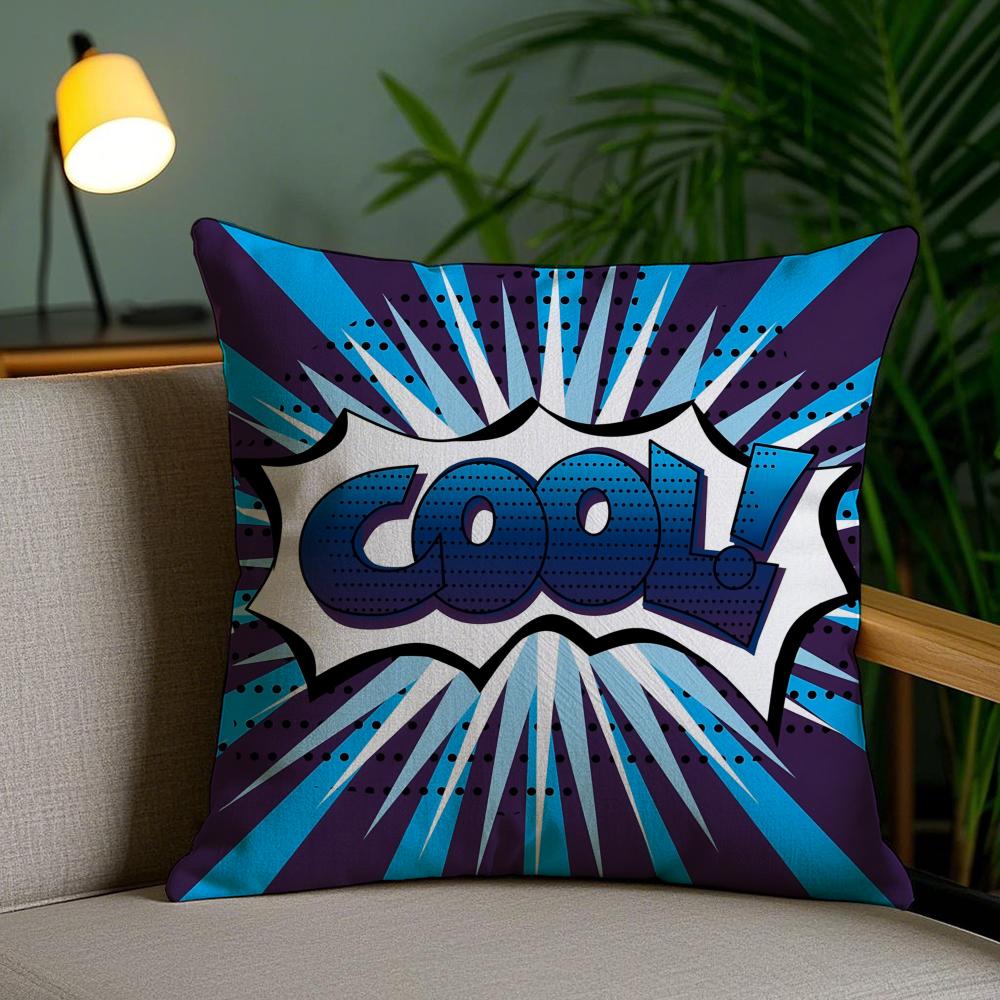 Welcome Omg Cushion Cover Plush Fabric Soft Double-Sided Printed Invisible Zipper Sofa Pillow Case Home Decor