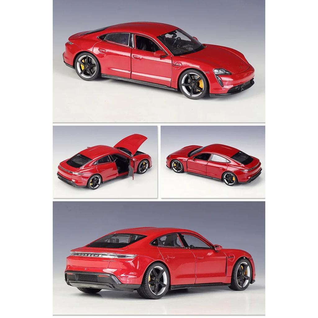 Welly 1/24 Porsche Taycan Turbo S Alloy Sports Car Model Diecasts Metal New Energy Car Vehicles Model Collection Childrens Gifts