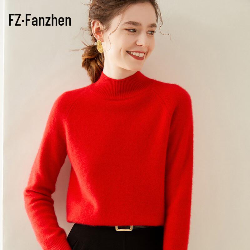

Vanzhen Women s 2024 A/W Thickened Cashmere Mock Neck Knit Sweater S