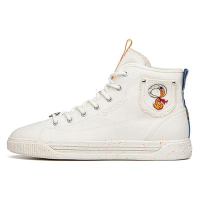 Snoopy X  Canvas Durable Non-Slip High-Top Skate Shoes Women Sneakers Ivory-White 922138604-1