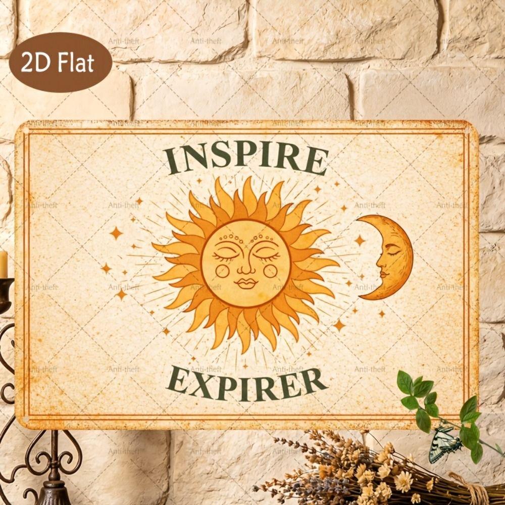 Vintage Sun Moon Boho Metal Wall Art 20x30cm Home Decor Tin Sign