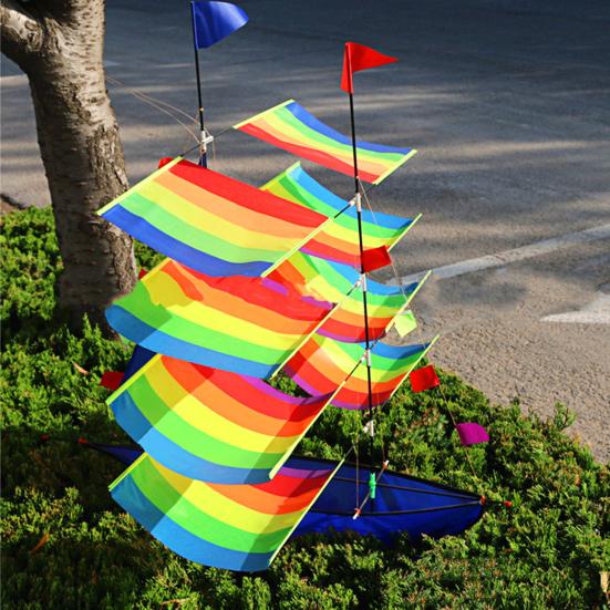 Aquilone Vela Grande Pieghevole Tessuto a Quadri Aquilone Sportivo Stereo 3D per Esterno