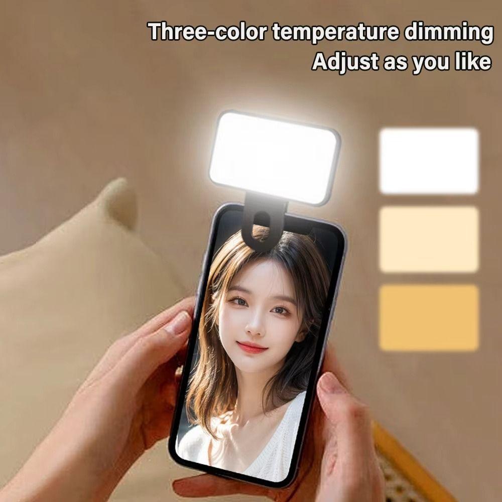 Rechargeable Selfie Fill Light Adjustable Brightness LED Fill Light Clip On Light  Mobile Phone
