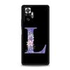 Initial Letter Retro Purple Flower Phone Case For Xiaomi Redmi Note 14 5G 13 12 10 11 Pro Plus 4G 14C 13C 12C 10C 9C TPU Cover