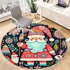 1pc Christmas Festive Office Round Area Rug, Indoor Mat Suitable ForOffice, Under Office Chairs Bedroom Living Room Home Decor, Room Deco  D027