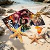 Custom Name Personalized Demon Slayer Print Beach Towel, for Trip Camping Beach Party Home Decor, Birthday Gift for Family & Friends