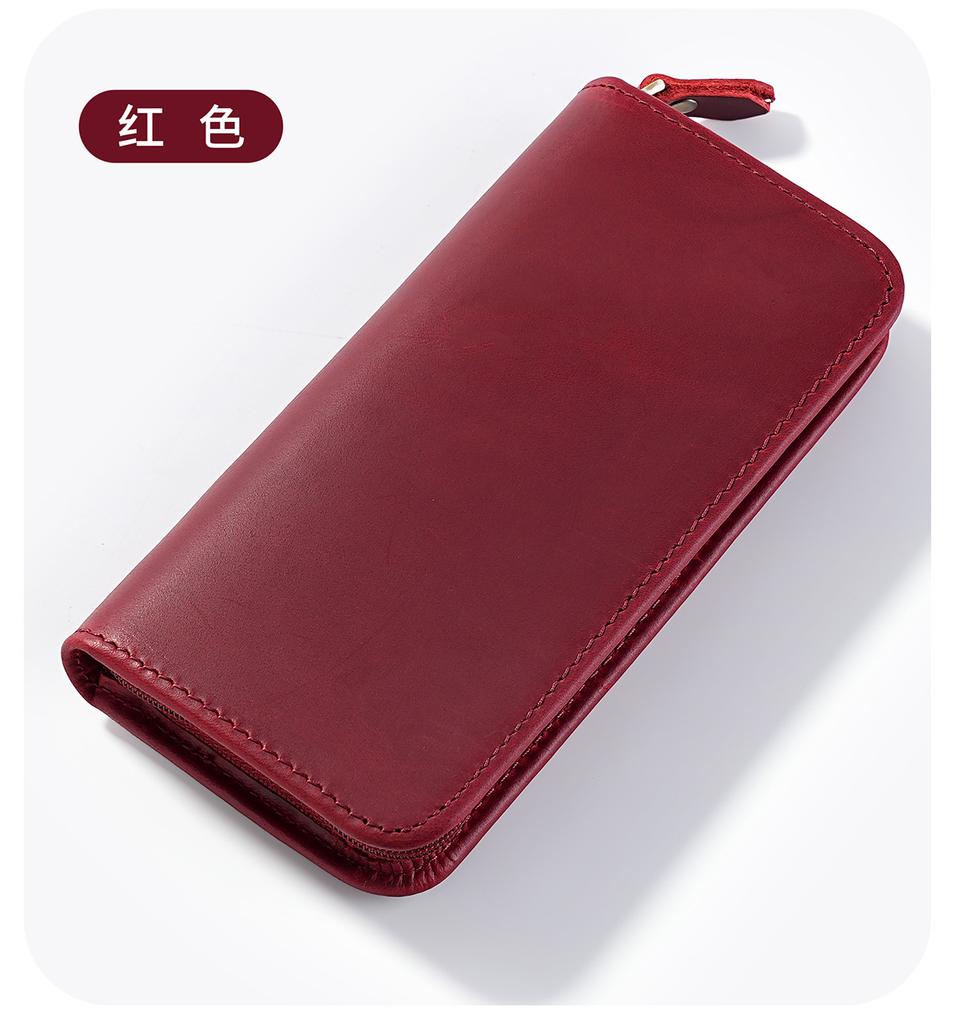 Premium Leather Travel Wallet - Zippered Organizer with Pen Slots, Card Holder Multi-Functional Travel Essentials Pouch