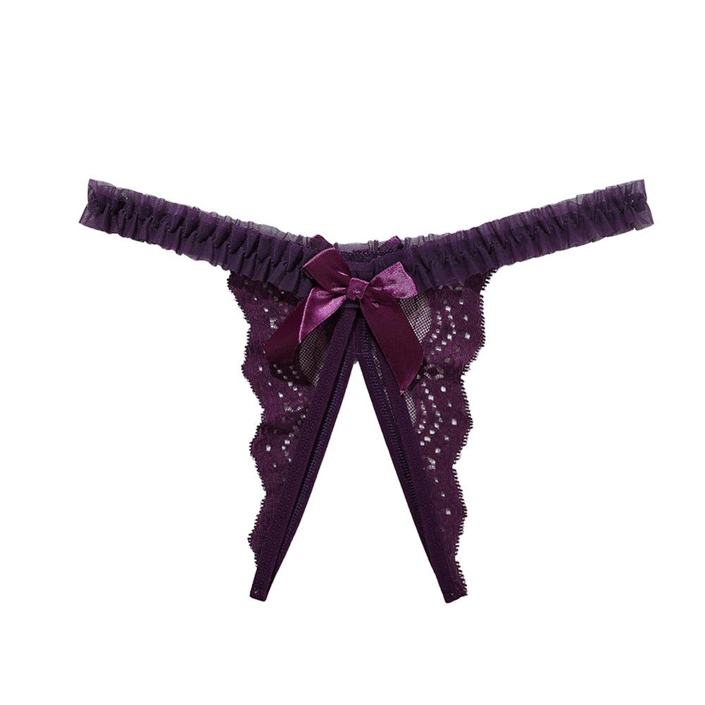 Damen Sexy Spitze String Ohne Schritt Versuchung Hohl Höschen Niedrige Taille T-Hose