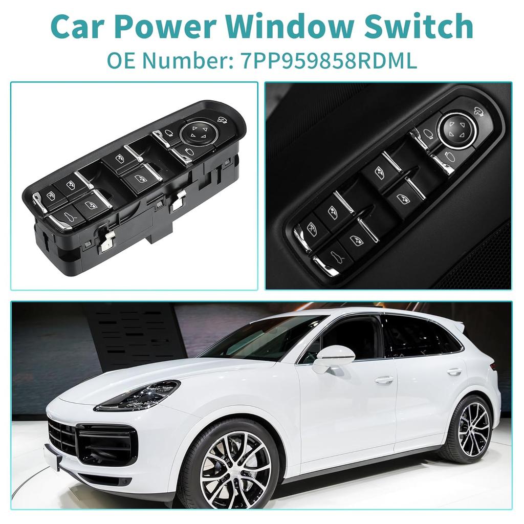 ACROPIX Front Left Driver Side Power Window Switch Window Control Switch Fit for Porsche Cayenne 2011-2014 for Porsche Panamera 2010-2015