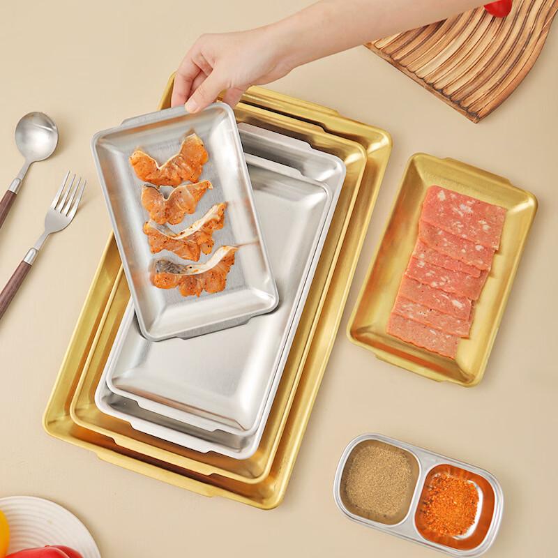 

ZISIZ Stainless Steel Barbecue Food Plate