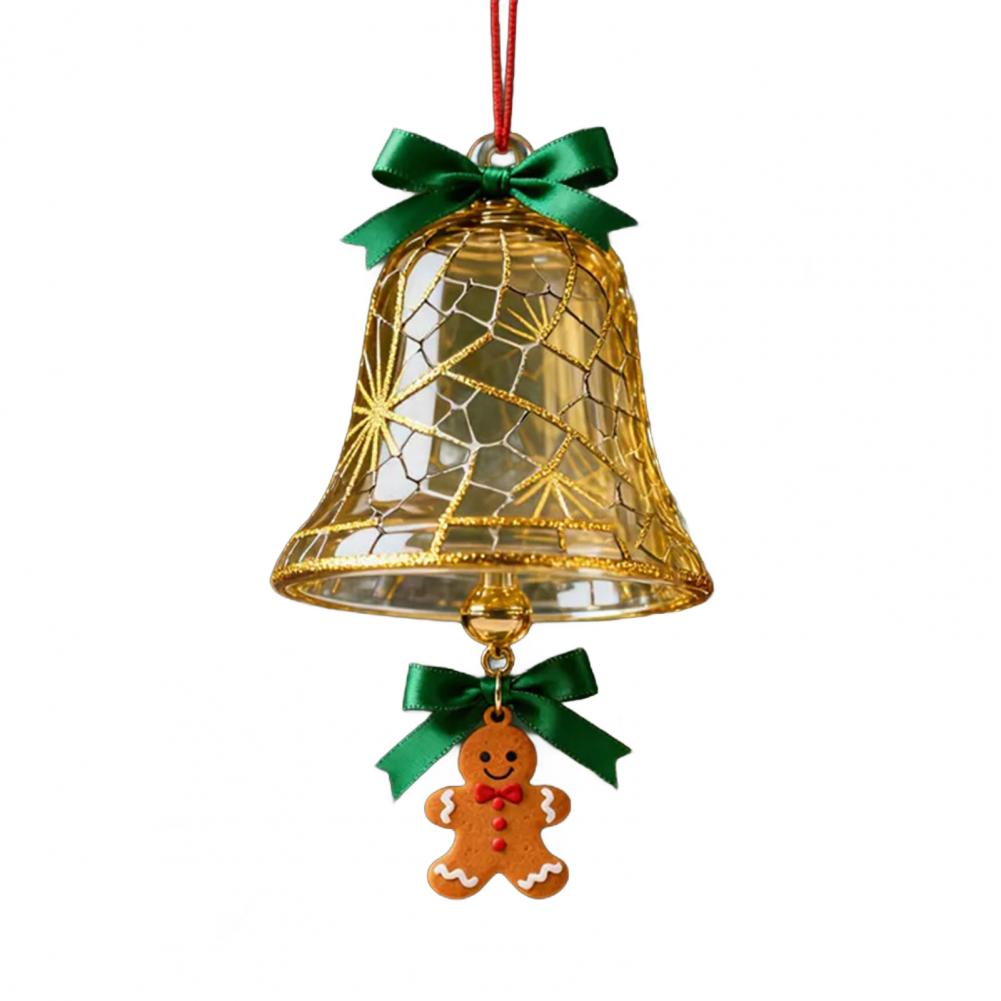 Weihnachtsglocken-Ornamente Weihnachtsbaumhänger Jingle Bell mit Weihnachtsmann/Elch/Pinguin-Ornamenten für die Feiertags-Heimbaumdekoration