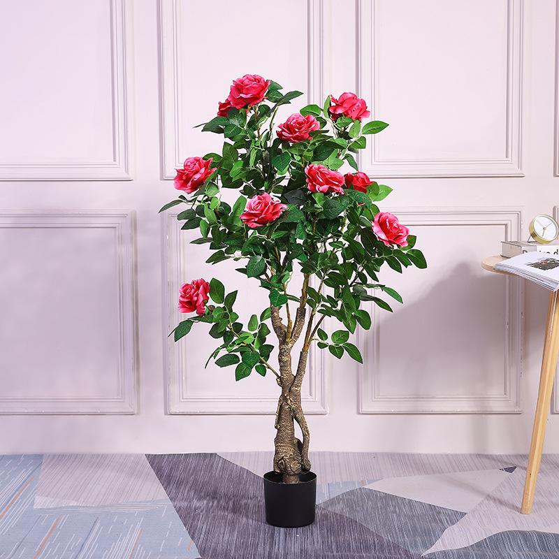 Artificial Potted Rose Peony Flower - Indoor Decorative Bonsai Plant